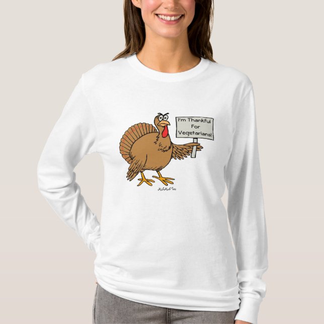 Camiseta Eu sou grato para vegetarianos (Frente)