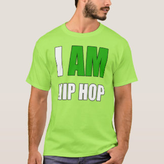 CAMISETA "EU SOU HIP HOP" LETRA VERDE SUPERIOR