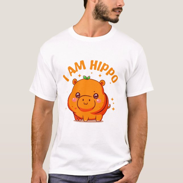 Camiseta Eu sou Hippo - Engraçado Hippo (Frente)