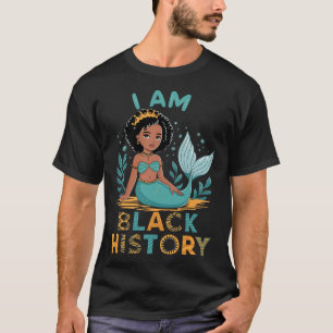 Camiseta Eu Sou História Negra Afro Menina Pequena Africana