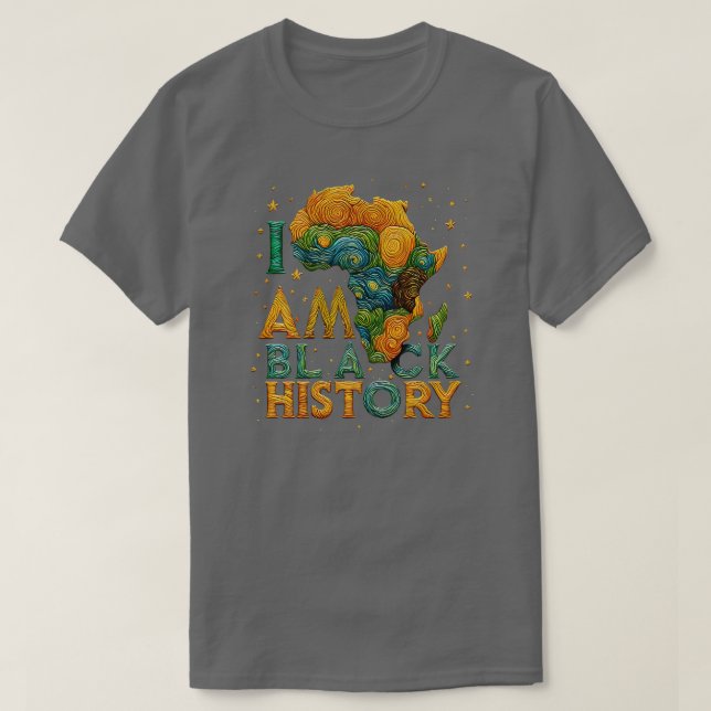Camiseta EU SOU HISTÓRIA NEGRA Ativismo Preto 1 (Frente do Design)