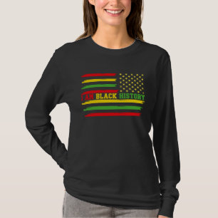 Camiseta EU SOU HISTÓRIA NEGRA Bandeira Americana Vintage H