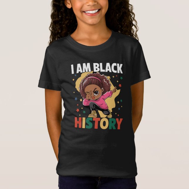 Camiseta Eu Sou História Negra – Empoderamento Jovem Confia (Frente)