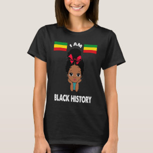 Camiseta EU SOU HISTÓRIA NEGRA Garota Africana Fofa Bandeir
