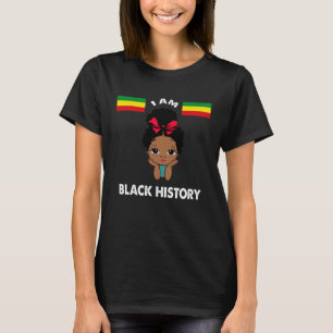 Camiseta EU SOU HISTÓRIA NEGRA Garota Africana Fofa Bandeir
