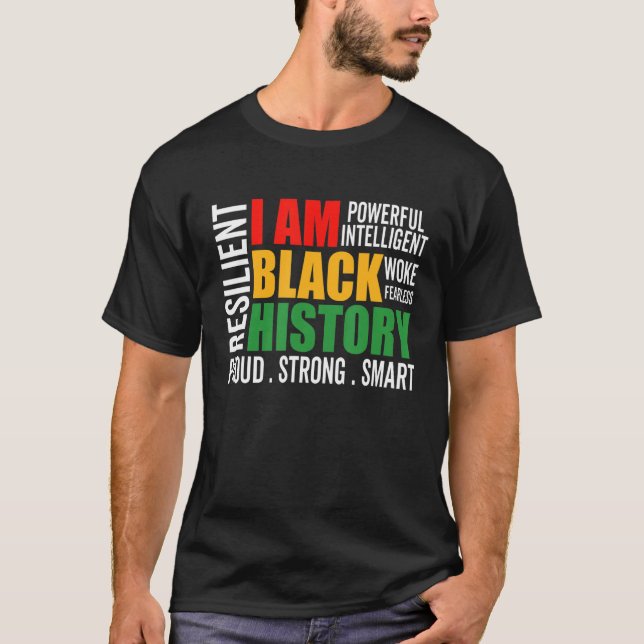 Camiseta Eu Sou História Negra História Negra Mês Africano (Frente)