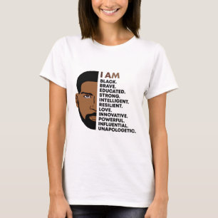 Camiseta Eu Sou História Negra Inspirando Orgulho Afro-Amer