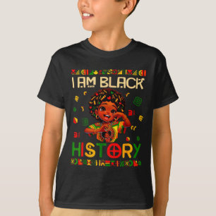 Camiseta Eu Sou História Negra Menina Afro-Americana Negra