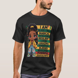 Camiseta Eu Sou História Negra Meninas Afro-Americanas Mulh