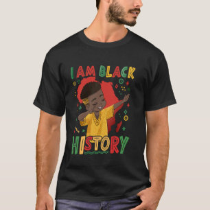 Camiseta Eu Sou História Negra Menino Americano Africano Da
