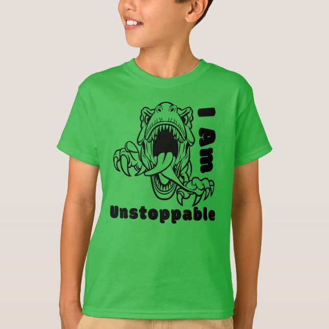 Camiseta Eu Sou Imparável, Engraçado T-Rex (Frente)