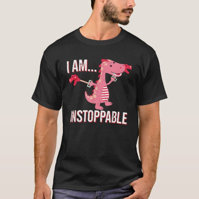 Camiseta Eu Sou Implacável T Rex Dinossaur Claw (Frente)