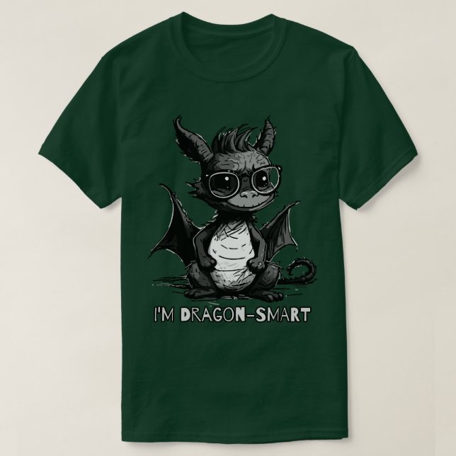Camiseta Eu sou inteligente como um dragão (Frente do Design)