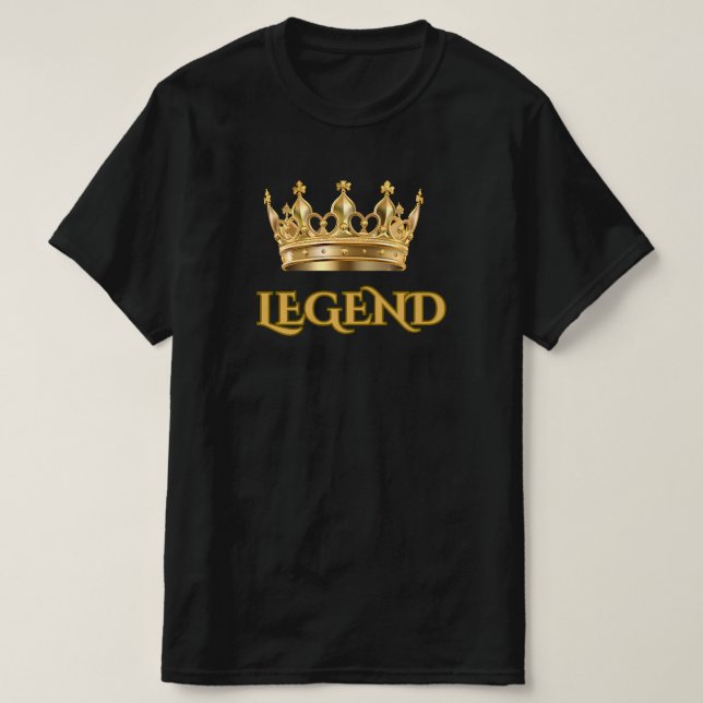 CAMISETA EU SOU LENDÁRIO GRÁFICO PRETO DOURADO MASCULINO (Frente do Design)