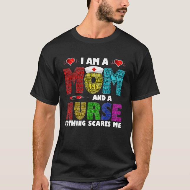 Camiseta Eu Sou Mãe E Enfermeira Nada Me Assusta (Frente)