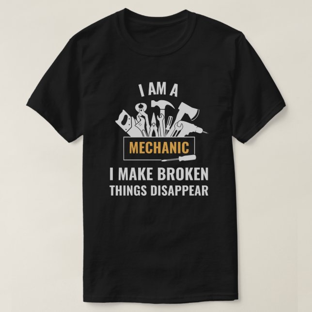 Camiseta Eu sou mecânico | Citações Mecânicas Engraçadas (Frente do Design)