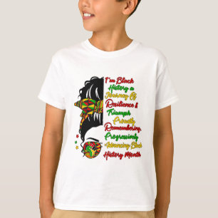 Camiseta Eu Sou Menina Afro com Coque Desarrumado da Histór