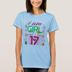 Camiseta eu sou menina e tenho 17 anos
