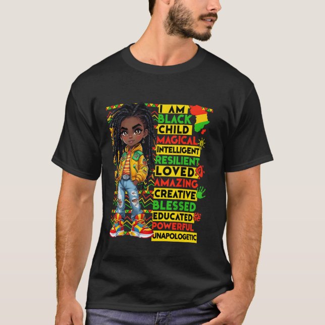 Camiseta Eu Sou Mês da História da Criança Negra Afro-Ameri (Frente)