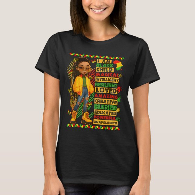 Camiseta Eu Sou Mês da História da Criança Negra Afro-Ameri (Frente)