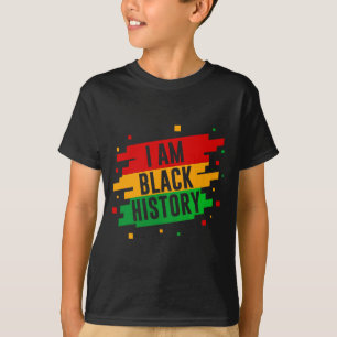 Camiseta Eu Sou Mês da História Negra Afro-Americano Preto