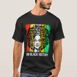 Camiseta Eu Sou Mês da História Negra Ditos Vermelho Dourad