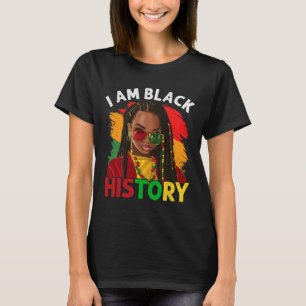 Camiseta Eu Sou Mês da História Negra Meninas Afro-American