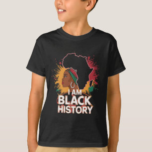 Camiseta Eu Sou Mês da História Negra Mulheres Meninas Afro