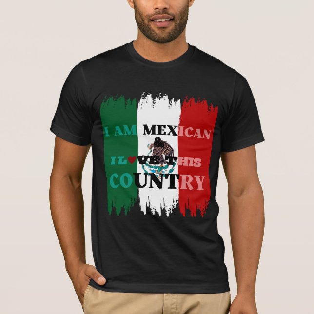 CAMISETA EU SOU MEXICANO, PRESENTE DE MÊS DO PATRIMÔNIO HIS (Frente)