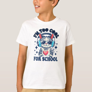 Camiseta Eu Sou Muito Legal Para A Escola   Gato Moderno En