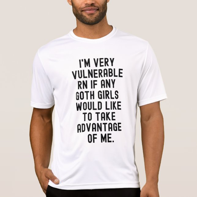 Camiseta Eu Sou Muito Venerável Gótico Rapariga De RNA. (Frente)