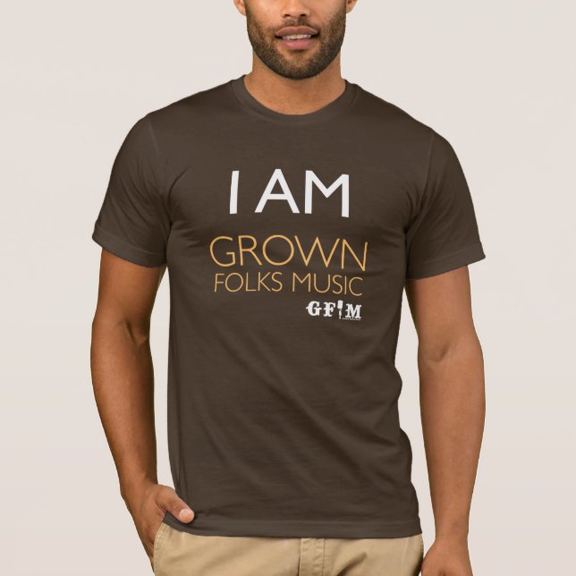 Camiseta Eu sou música de povos crescida (Brown) (Frente)