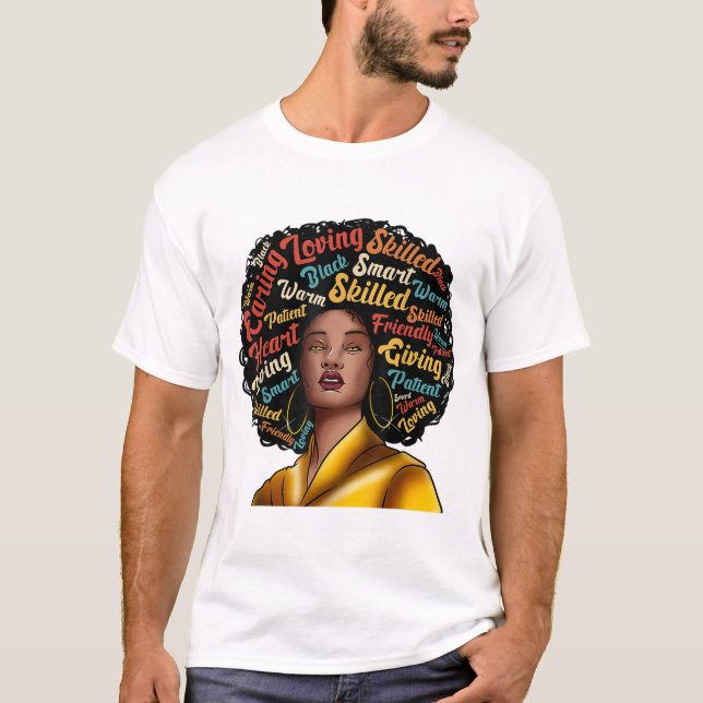 Camiseta Eu sou negra excelência mulher negra forte históri (Frente)