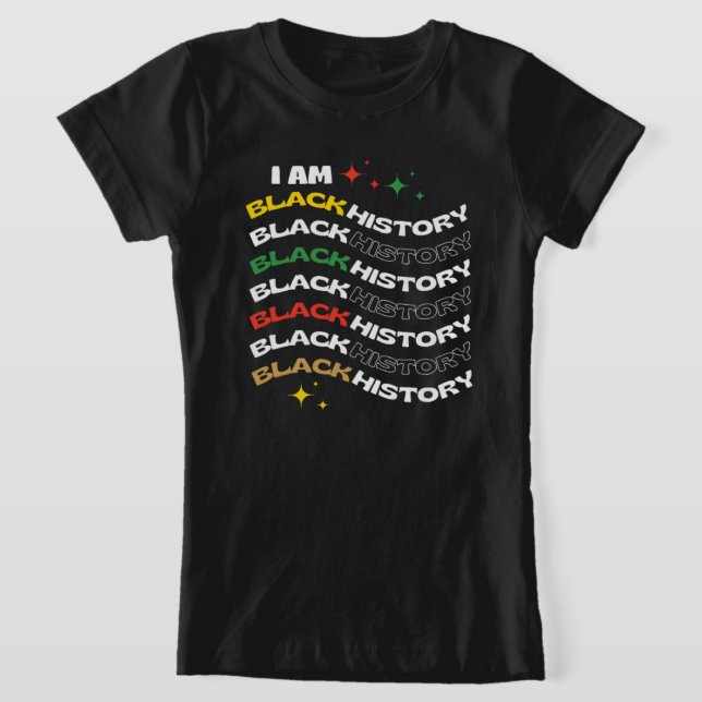 Camiseta Eu Sou Negra História Crianças Camisa-T (Postura )