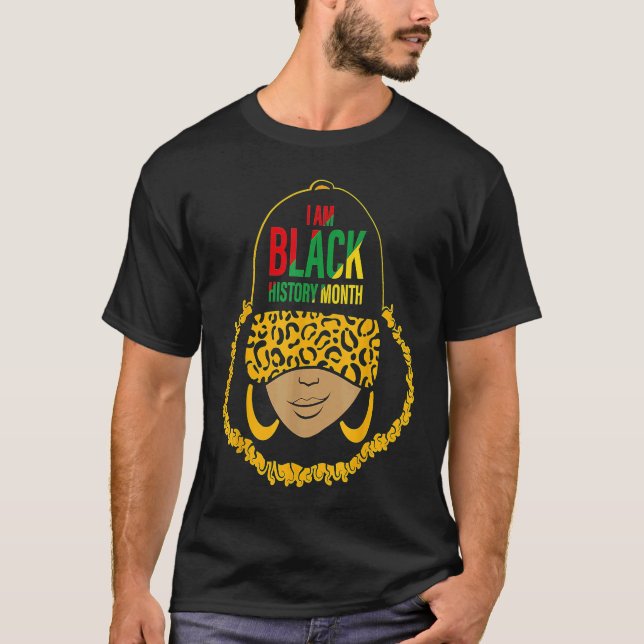 Camiseta Eu sou negra História Mês Mulher Afro-Americana (Frente)