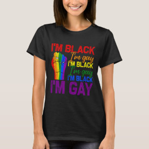 Camiseta Eu sou negro, eu sou gay, punho de poder, orgulho 