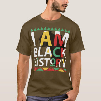 Camiseta Eu sou negro histórico mês melanino afro-americano