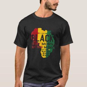 Camiseta Eu sou negro todos os meses História negra negra