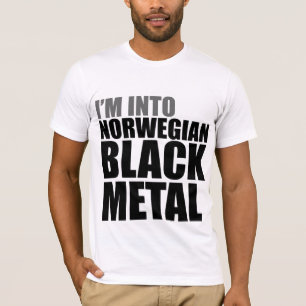 Camiseta Eu sou no metal preto norueguês