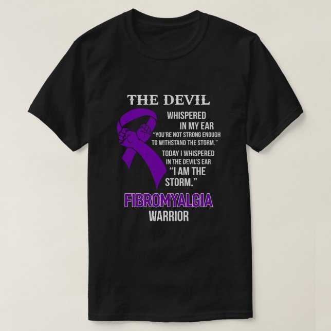 Camiseta Eu Sou O Apoio À Tempestade Fibromialgia Aviso De  (Frente do Design)