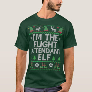 Camiseta Eu Sou O Atendedor De Voo Elf Engraçado Feliz Nat