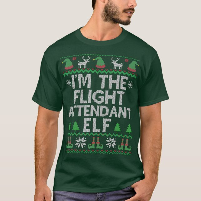 Camiseta Eu Sou O Atendedor De Voo Elf Engraçado Feliz Nata (Frente)