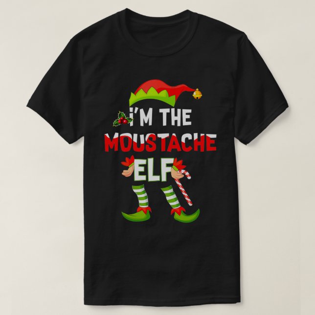 Camiseta Eu sou o bigode de Natal batendo pijama (Frente do Design)