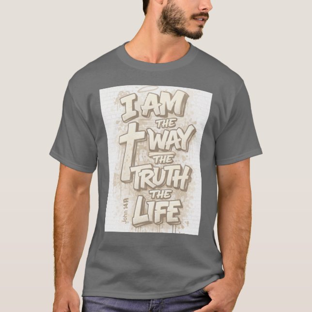 Camiseta Eu Sou o Caminho, a Verdade, a Vida – Graffiti Fé (Frente)