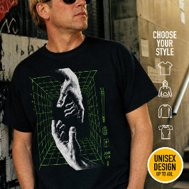 Camiseta Eu sou o Caminho João 14:6 Grid Cristão Cyberpunk