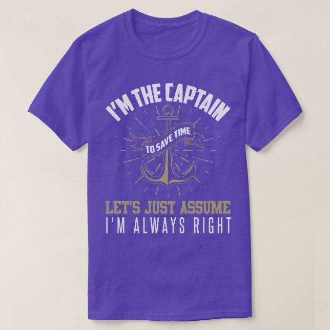 Camiseta Eu Sou O Capitão Para Economizar Tempo Vamos Assum (Frente do Design)