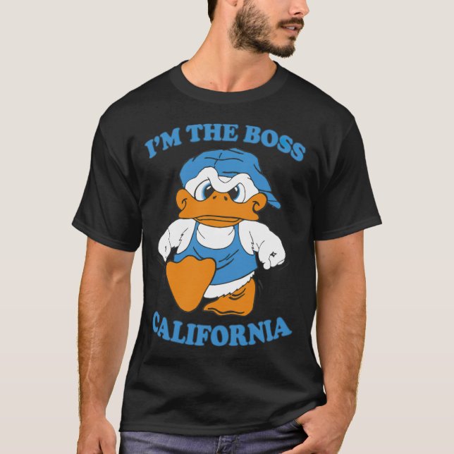 Camiseta Eu sou o chefe da Califórnia Duck White T pup de l (Frente)