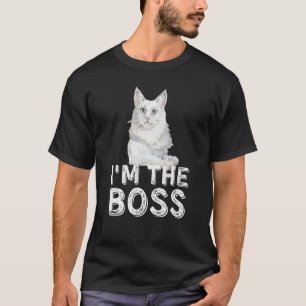 Camiseta Eu Sou O Chefe Gatos Angorá Turcos Divertidos Aman