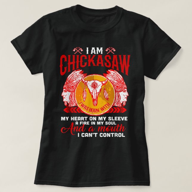 Camiseta Eu Sou O Chickasaw Nativo Orgulhoso - Nativo Ameri (Frente do Design)