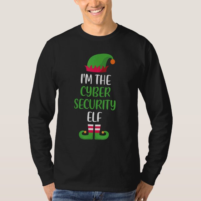 Camiseta Eu sou o Cyber Security Elf Christmas Family Match (Frente)
